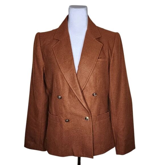 Vintage 70s WIncrest Double Breasted Preppy Jacket Blazer Womens 7 Brown - Picture 1 of 3